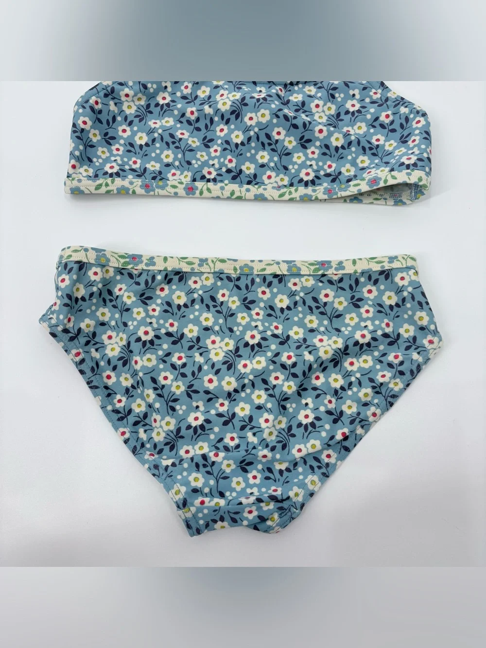 Mini Boden Sapphire Blue Meadow Floral Cross Back Bikini Set